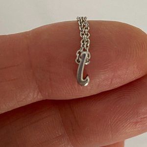 Dainty Lower case Initial I necklace Sterling Silver